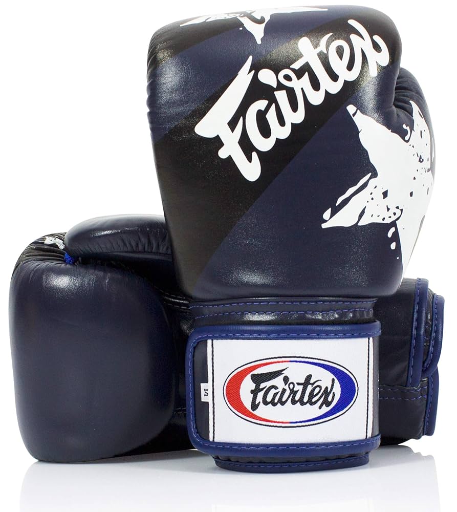 Fairtex Muay Thai Style Sparring Gloves, Blue/Black, 18